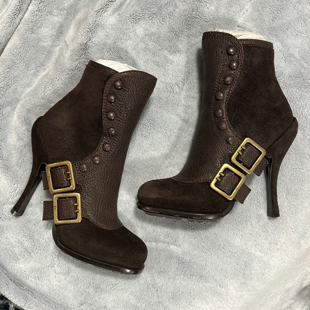 Dior Spy Low Boot Brown Size 5 AUTHENTIC